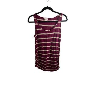 Pea in a pod purple/white stripped tank top size small
